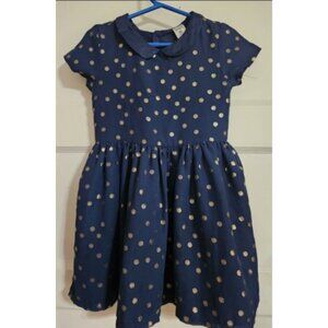 CARTERS Navy Blue Short Sleeved Tulle Tutu Dress Girls Size 4T Peter Pan Collar